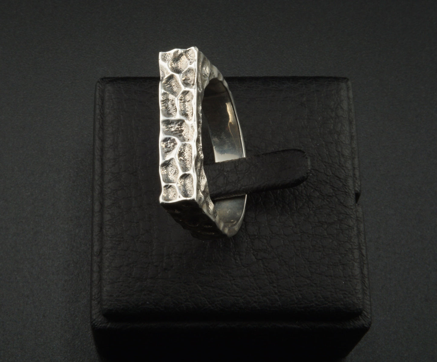 Organic Textured Signet Silver Ring