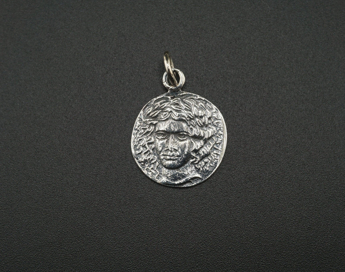 Double-Sided Medusa & Roman Chariot Coin Silver Pendant