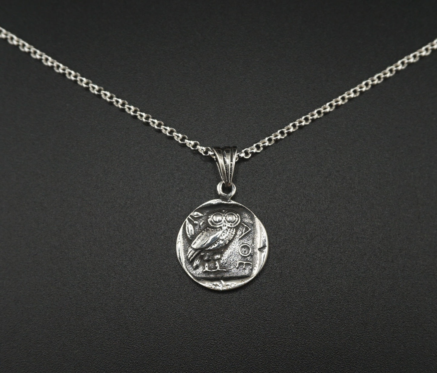 Double-Sided Ancient Roman Coin Silver Necklace Pendant