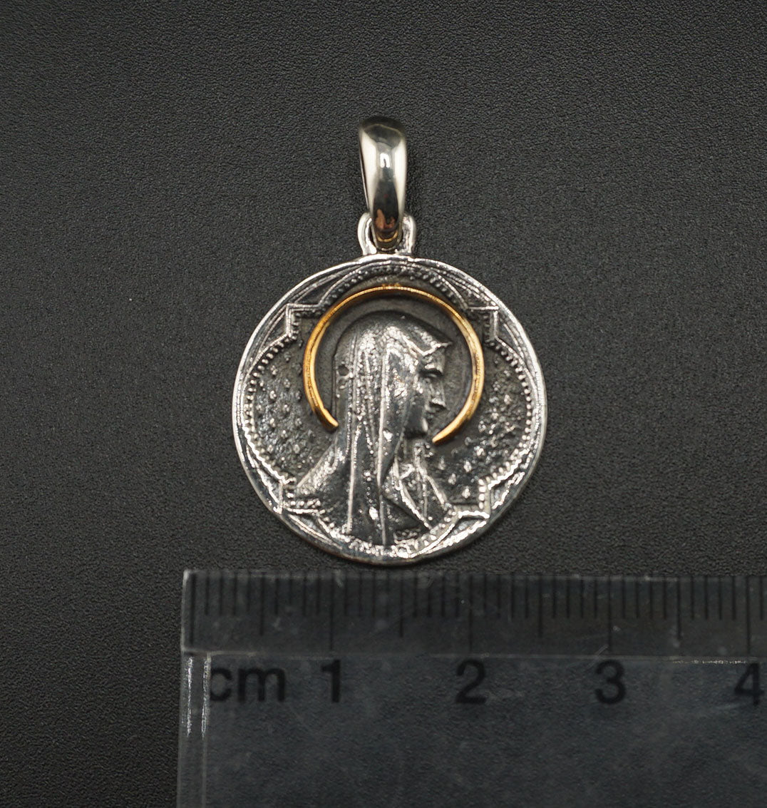 Jesus & Virgin Maria with Halo Necklace Pendant