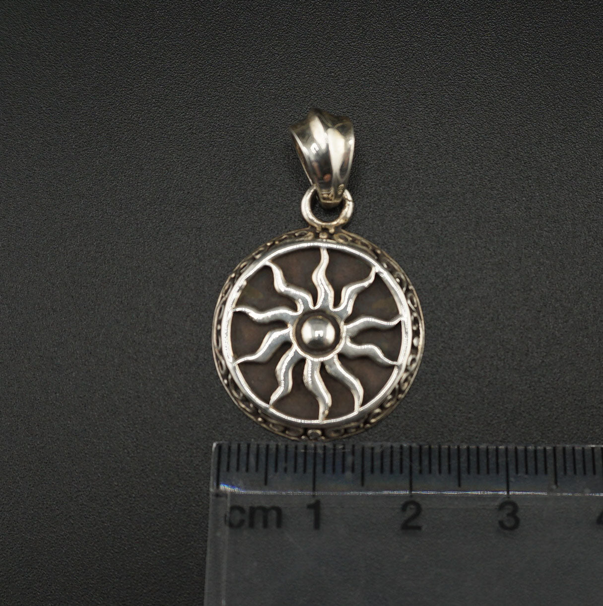 Ancient Sun Necklace Silver Charm