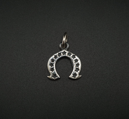 Horseshoe with Stars Necklace Silver Pendant