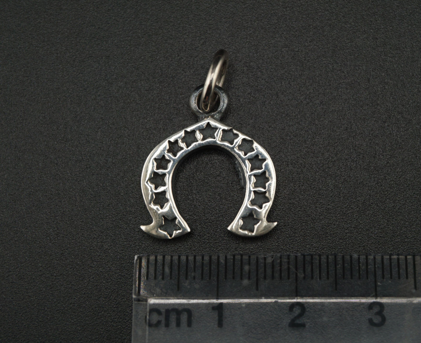 Horseshoe with Stars Necklace Silver Pendant