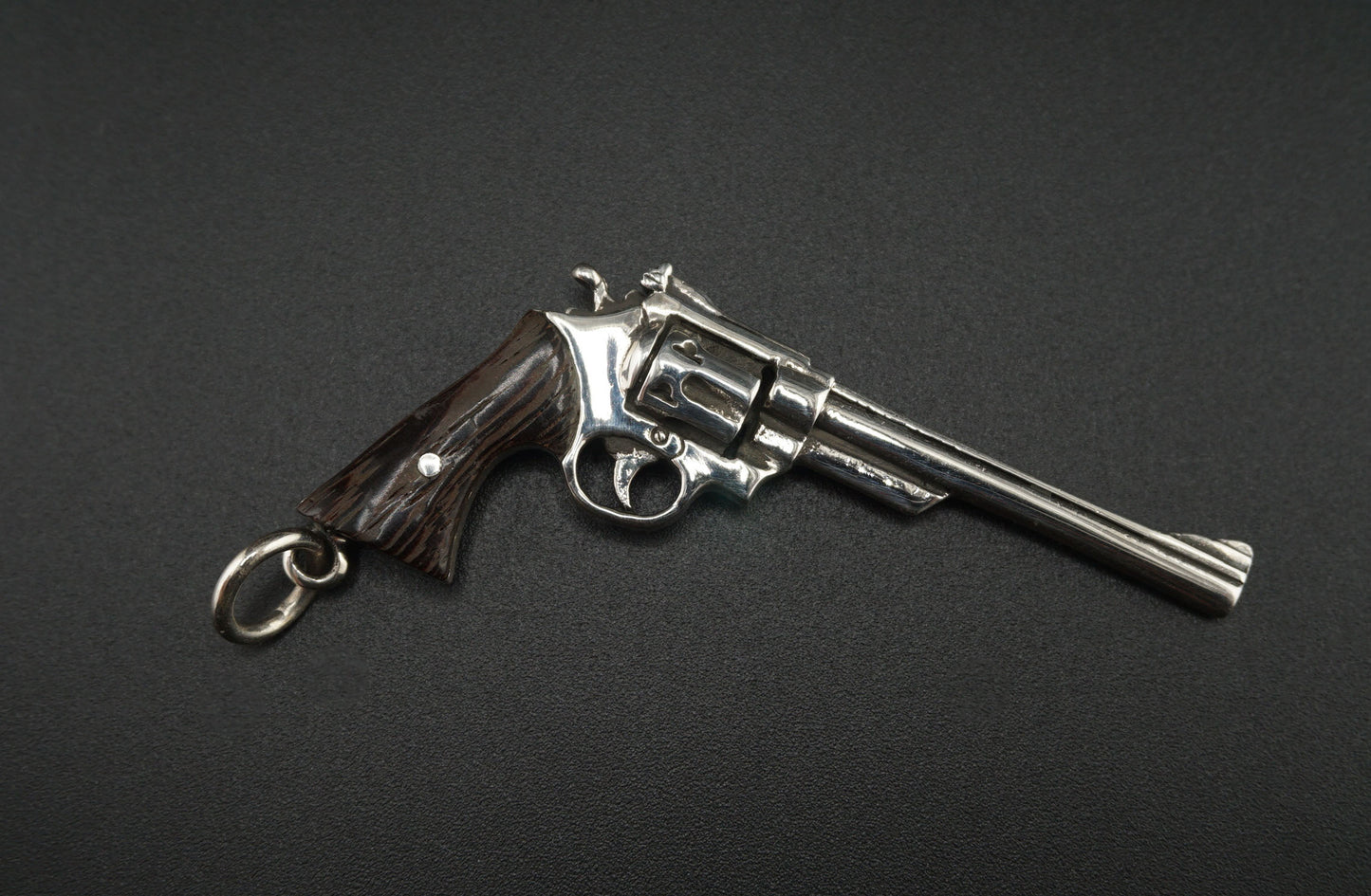 0.44 Magnum Revolver Silver Necklace Pendant