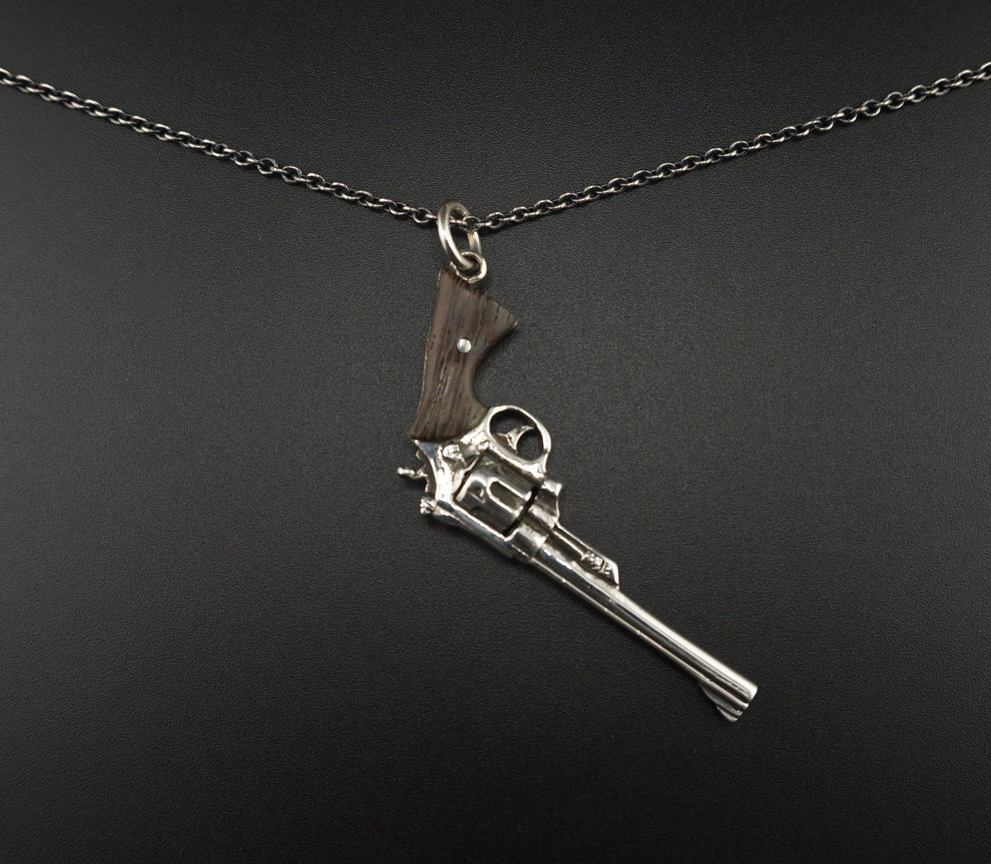 0.44 Magnum Revolver Silver Necklace Pendant