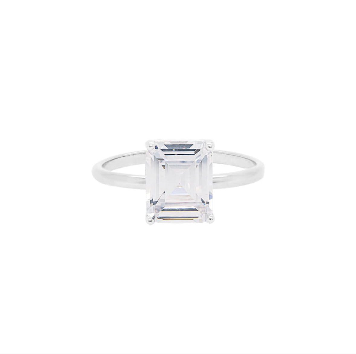 R5 Emerald-Cut Crystal Set Ring