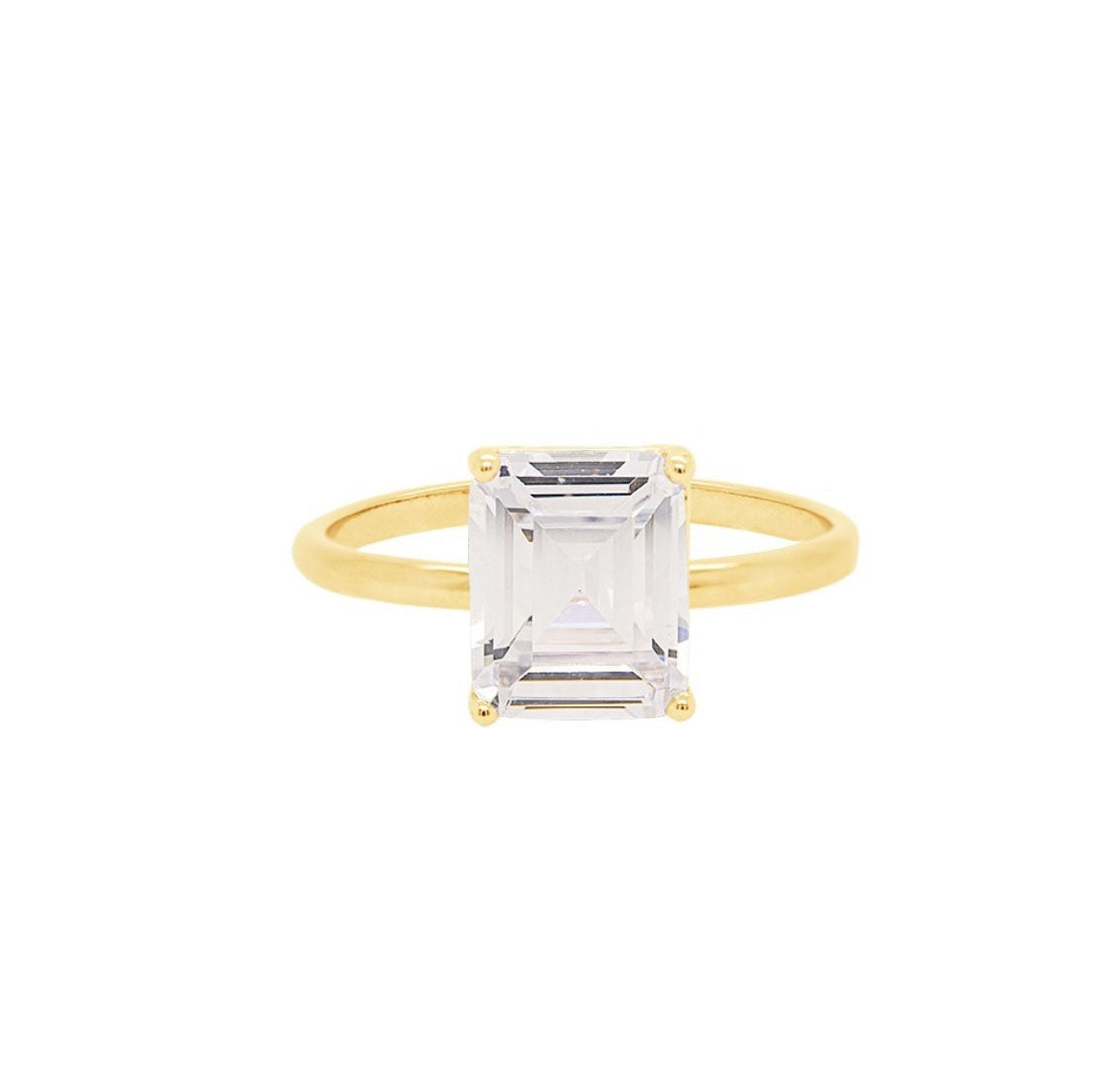 R5 Emerald-Cut Crystal Set Ring