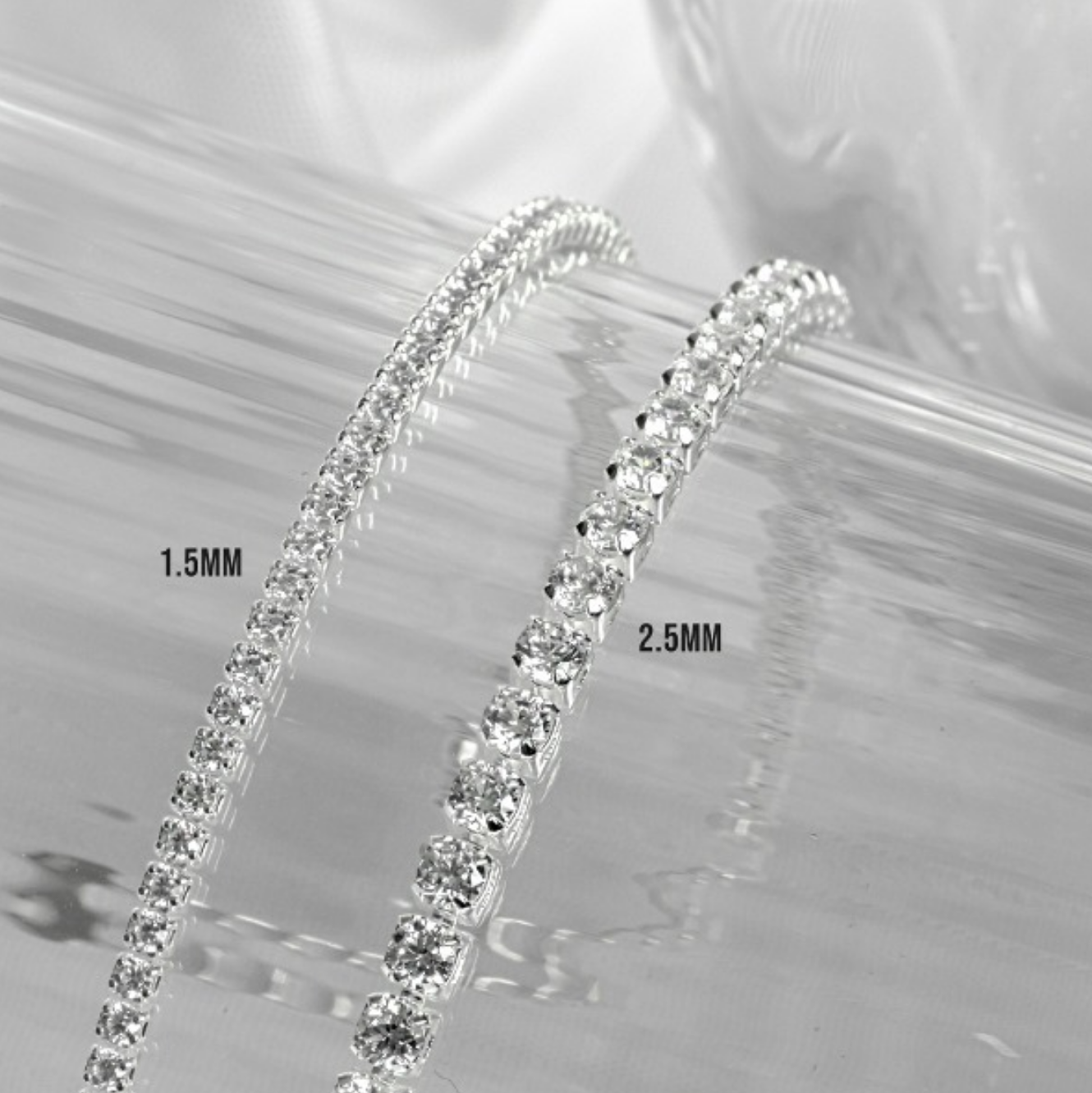 925 Silver Tennis Chain Bracelet