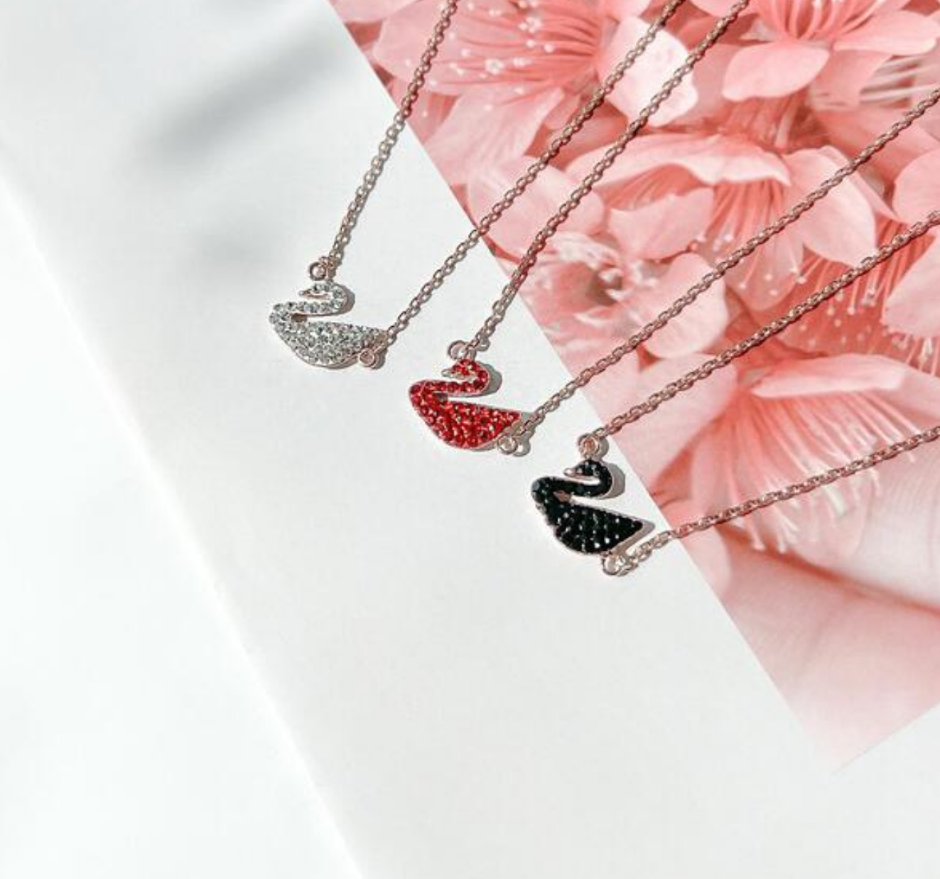 925 Silver Crystal Swan Necklace Chain